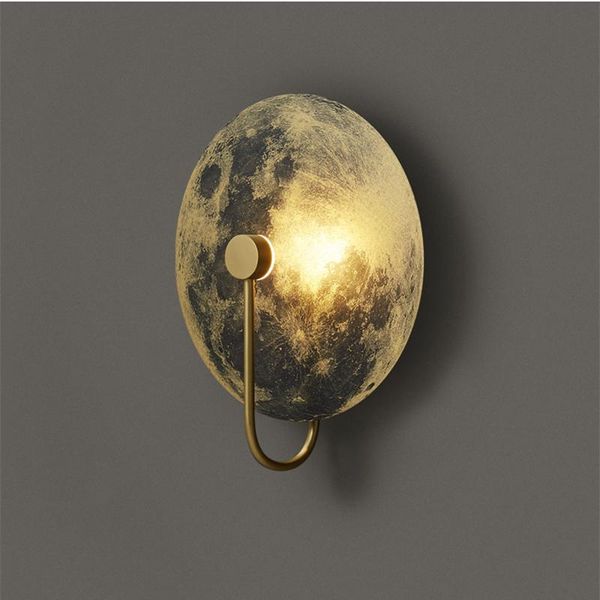 wall lamps led moon lamp modern all copper light for living room bedroom nordic decor sconce bathroom fixtures mirror
